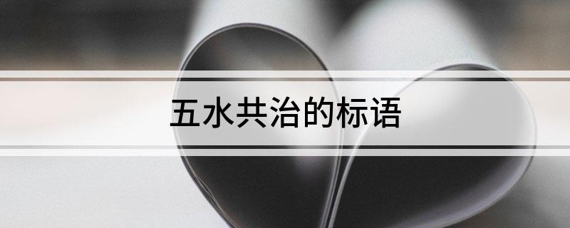 五水共治的标语(图1)